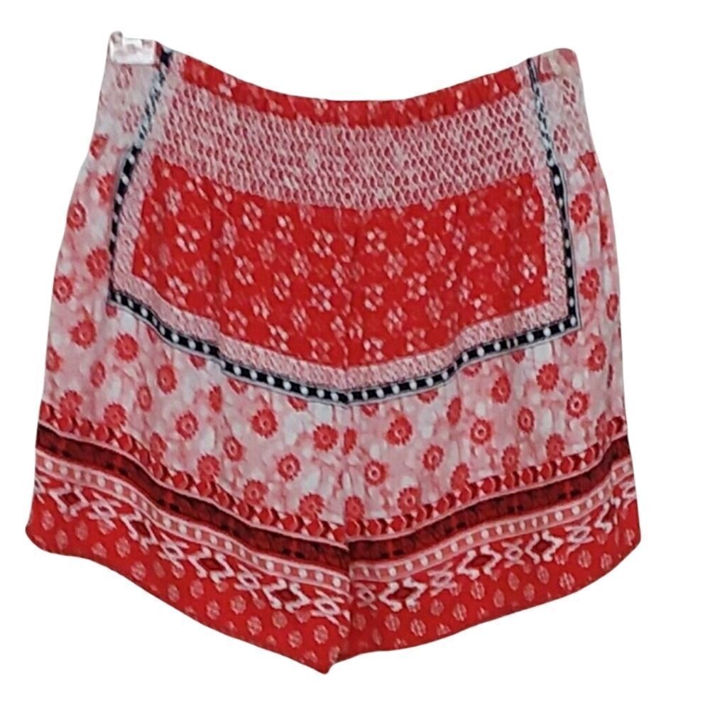 Blu Pepper Shorts French Provincial Print‎ Smocked Waist Size M